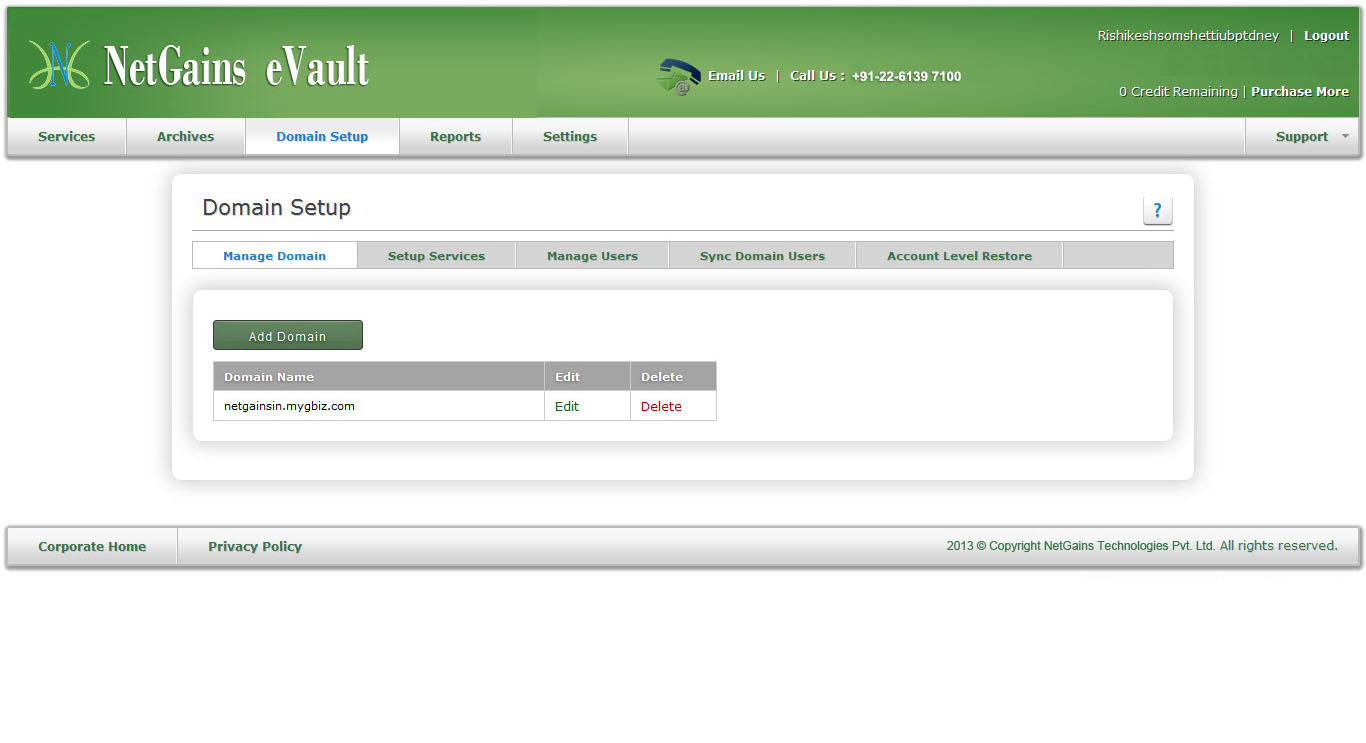 Domain Setup